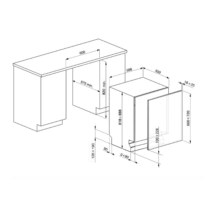 Встраиваемая посудомоечная машина Smeg STP66325L 7