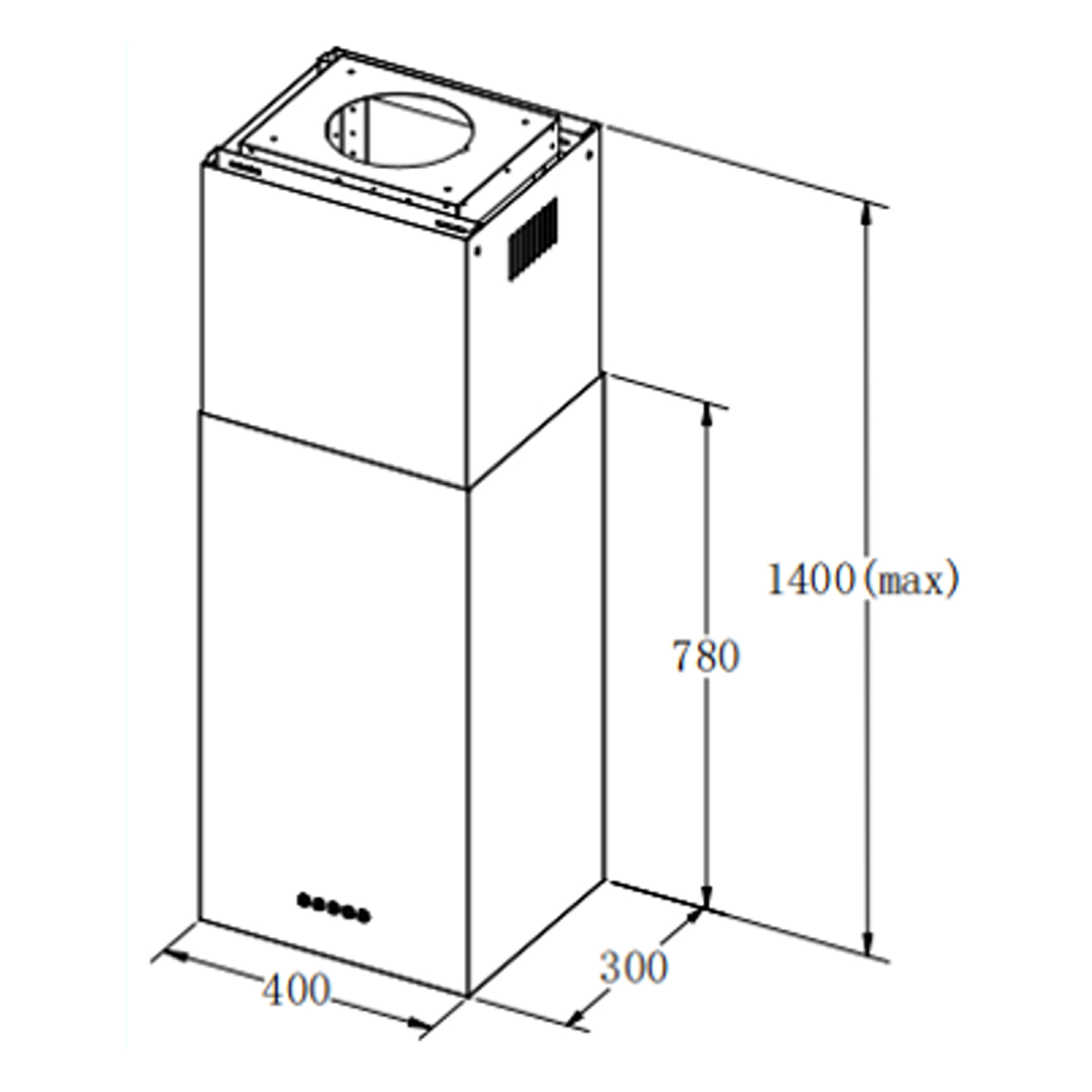 Вытяжка Weissgauff Box 1400 Island BL 2