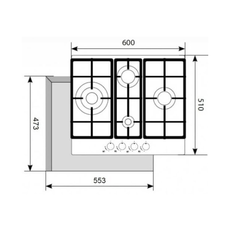 Газовая панель Akpo PGA 604 VGC-T BL 3
