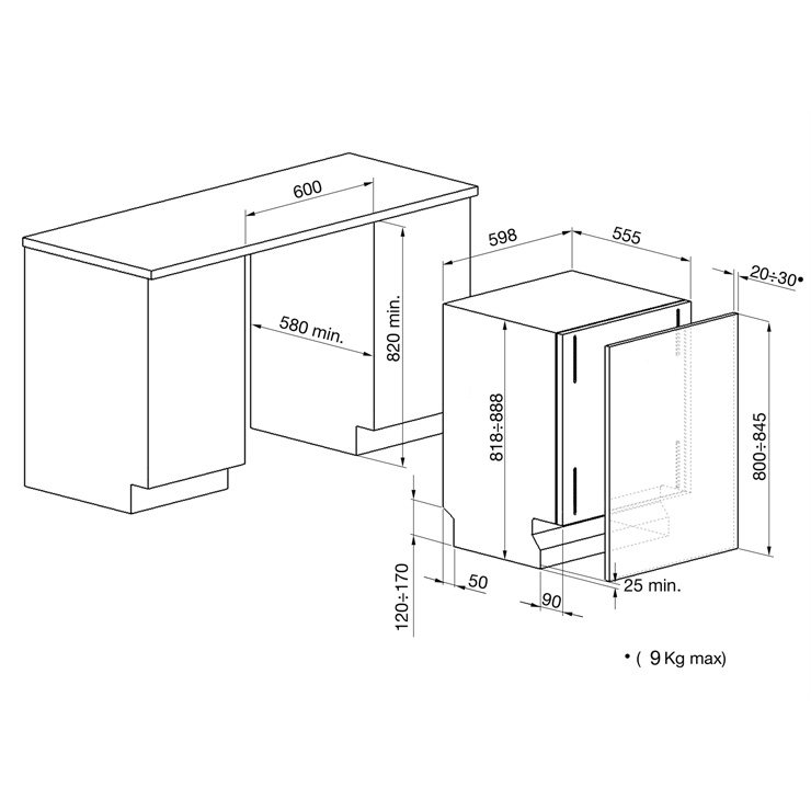 Встраиваемая посудомоечная машина Smeg STL825A-2 4
