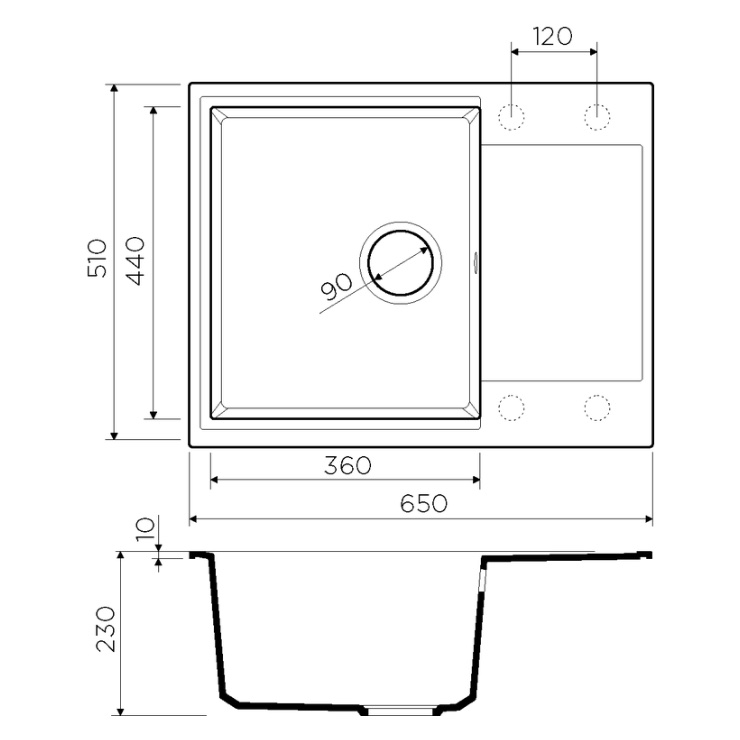 Кухонная мойка OMOIKIRI Daisen 65-DC Artgranit/темный шоколад 4993683 2