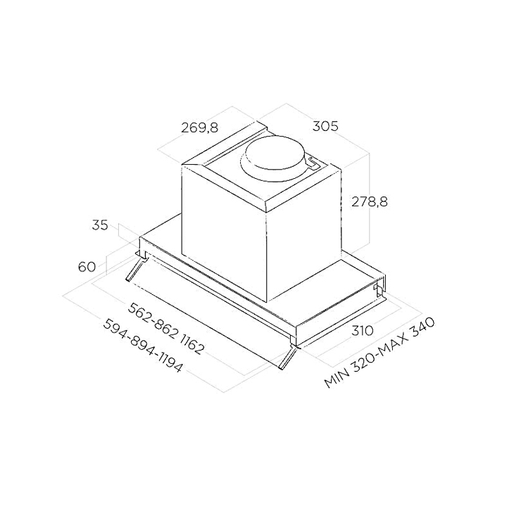 Вытяжка Elica BOX IN LX/BL MAT/A/90 3