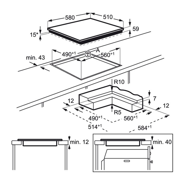 Индукционная панель AEG IKK64545IB 3