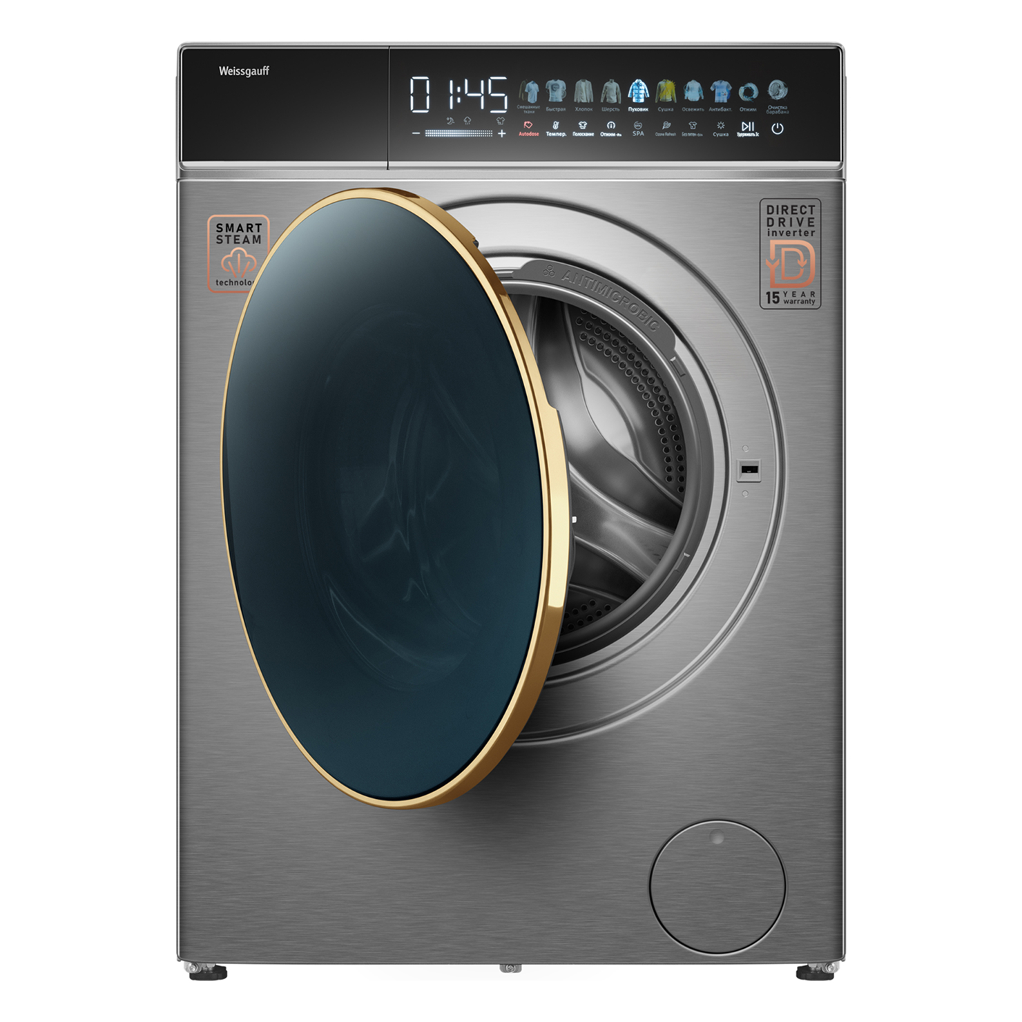 Стирально-сушильная машина Weissgauff WMD 58411 Direct Drive Inverter Premium Steam Steel 2