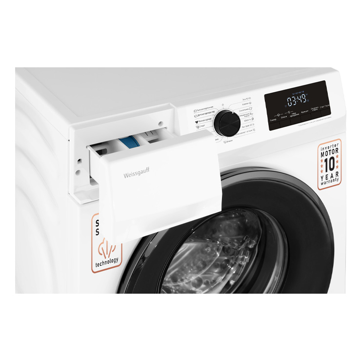 Стиральная машина с фронтальной загрузкой Weissgauff WM 46149 Inverter Steam 6