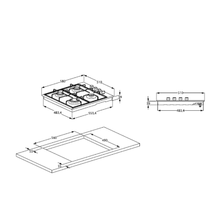 Газовая панель Beko HIZG64120SX 2
