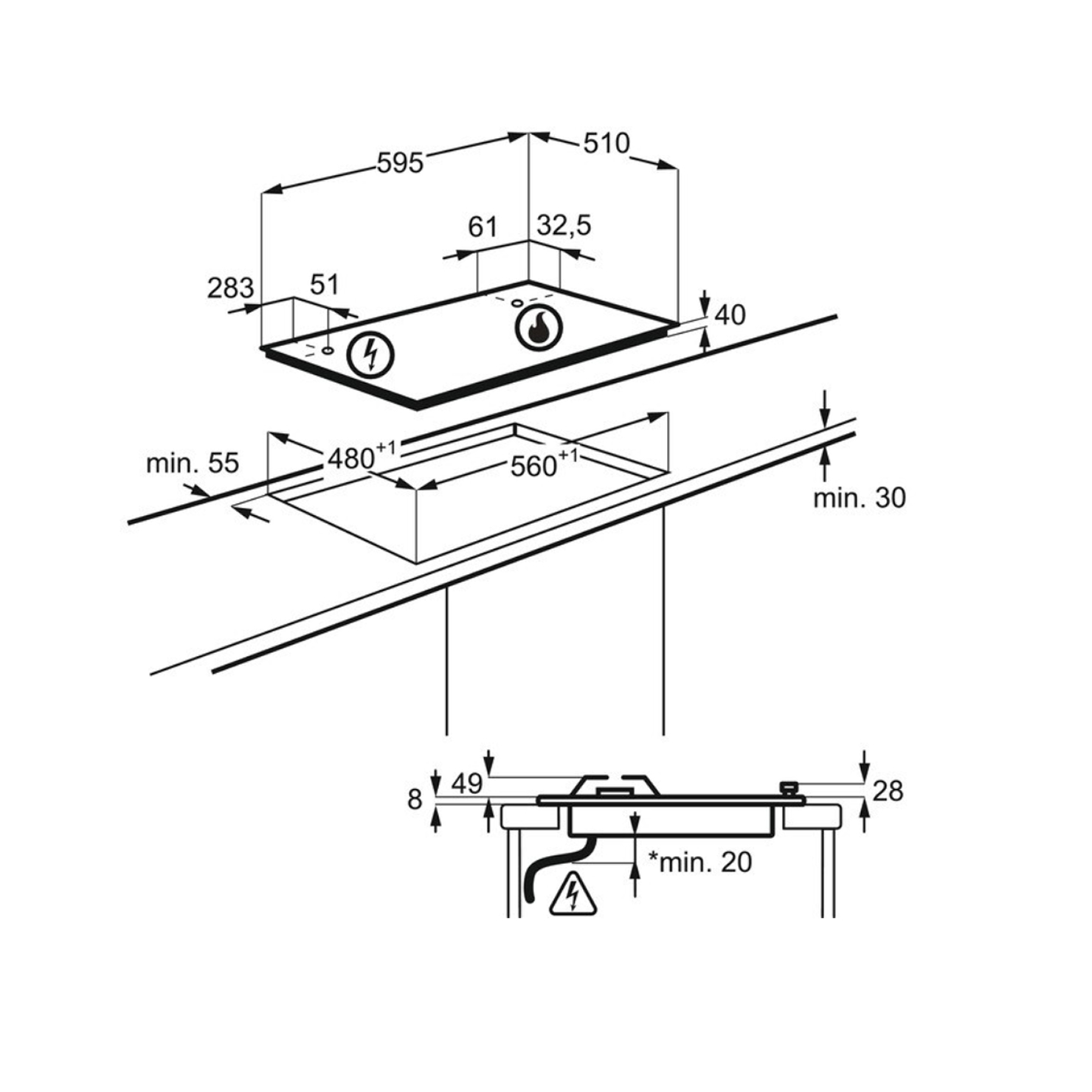 Газовая панель Electrolux CGS6436BX 8