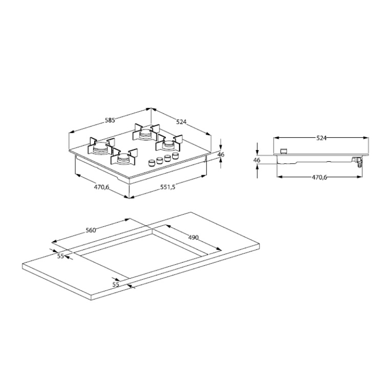 Газовая панель Beko HILG64235S 3