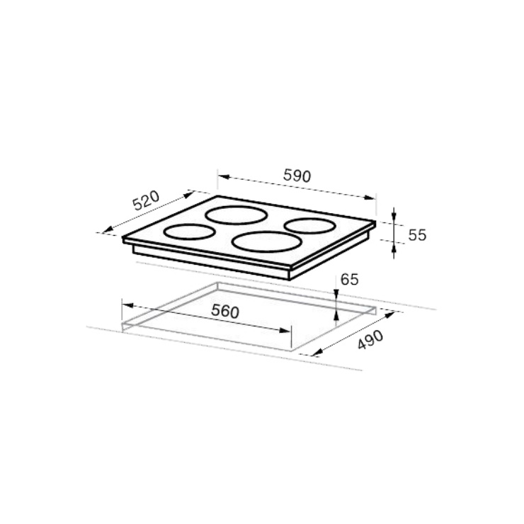 Индукционная панель MIDEA MIH67838F 2