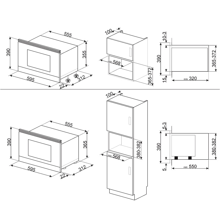 Микроволновая печь встраиваемая Smeg MP122B1 3