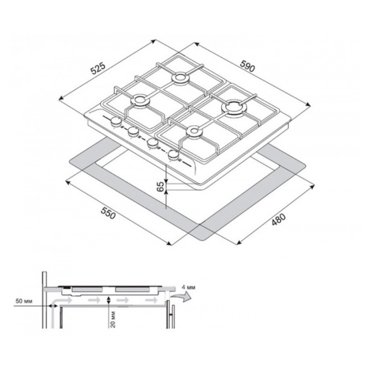 Газовая панель ZorG Technology BP5 D RBL 3