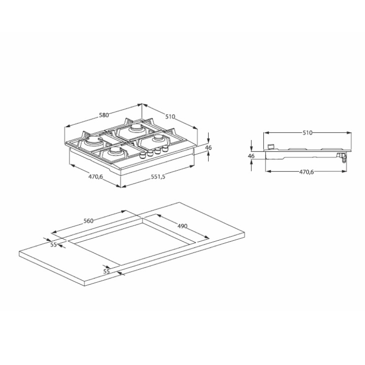 Газовая панель Beko HIAG64223W 2