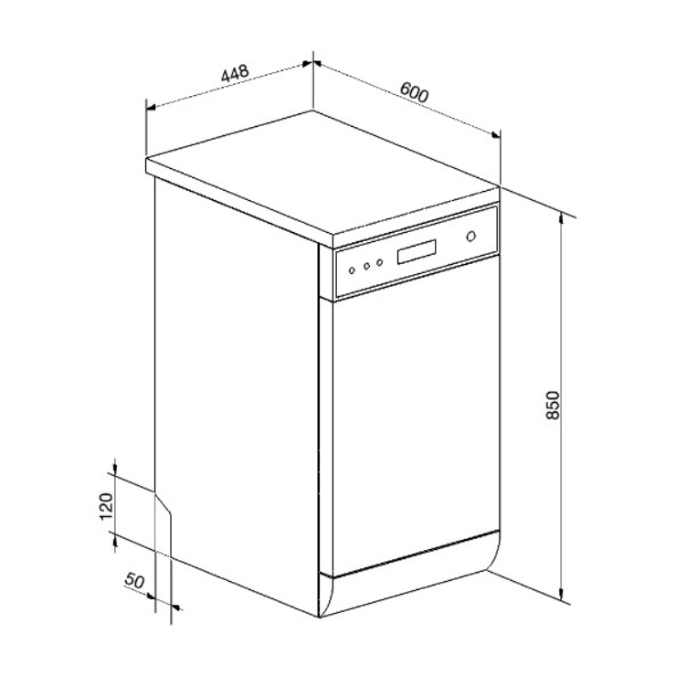 Отдельностоящая посудомоечная машина Smeg LSA4511BIN 2