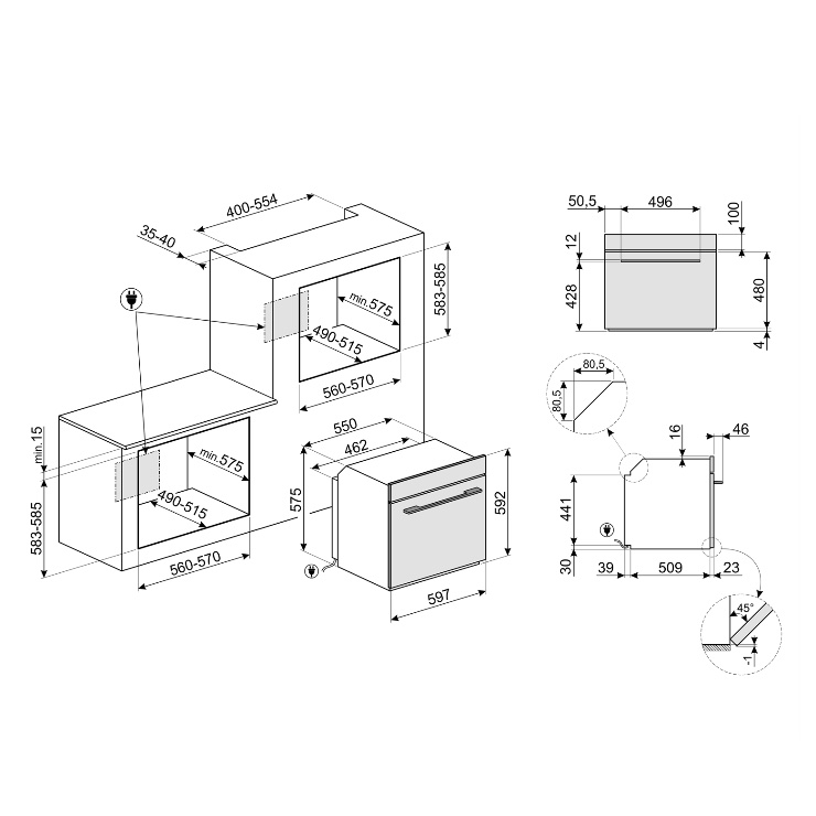 Электрический духовой шкаф Smeg SF6101TVS1 2