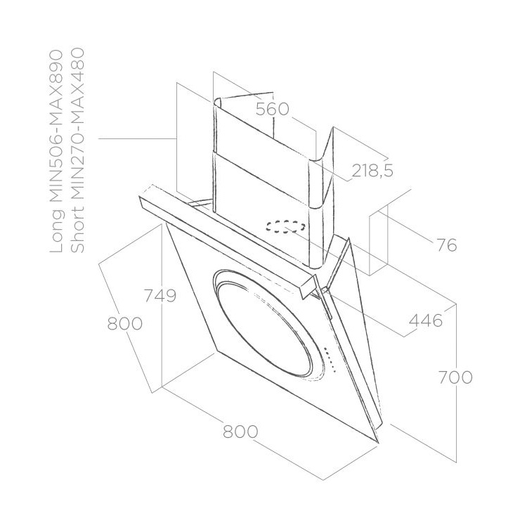 Вытяжка Elica OM TOUCH SCREEN BL/F/80 2