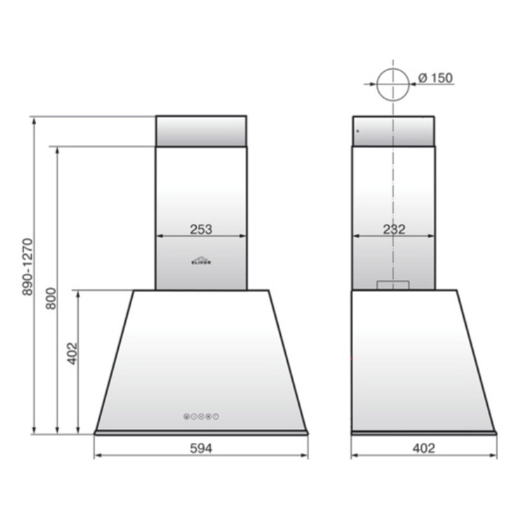 Вытяжка Elikor Гамма 60П-650-Э3Д, крем/бронза 2