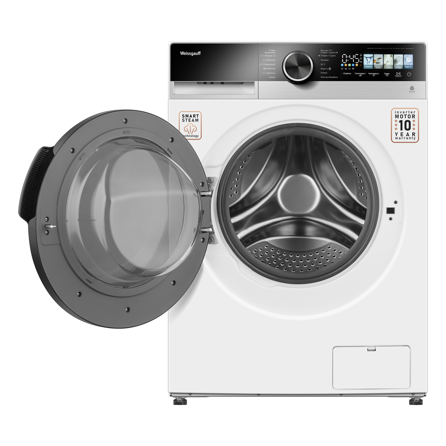 Стирально-сушильная машина Weissgauff WMD 45148 Color Touch Inverter Steam 4