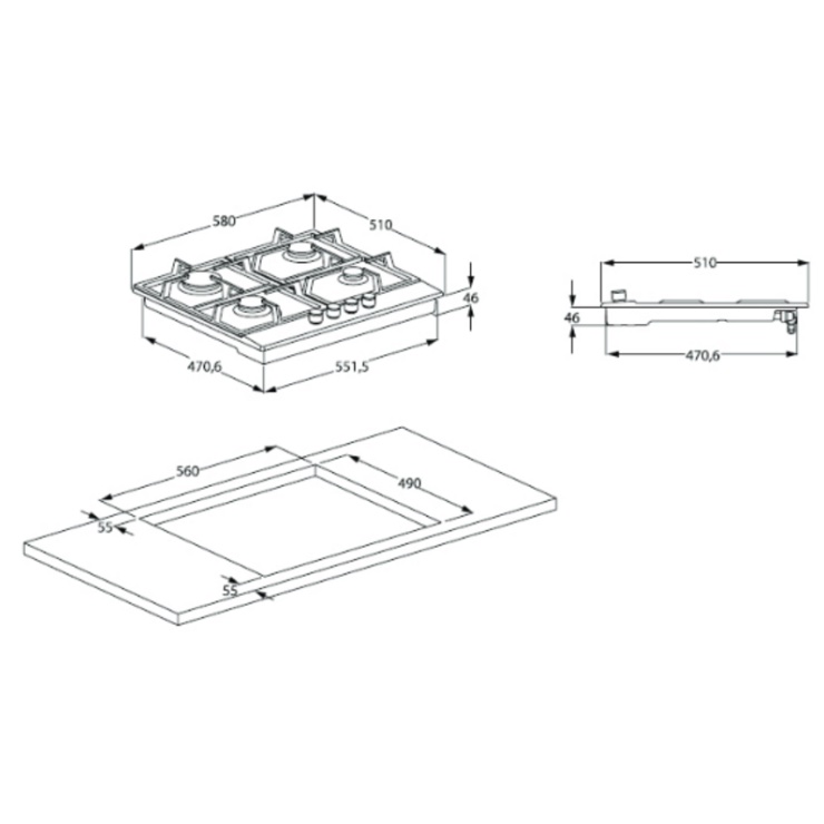 Газовая панель Beko HIZG64125B 2