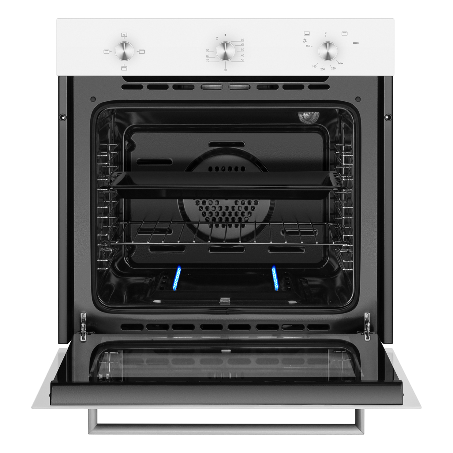 Газовый духовой шкаф Weissgauff WGO 702 White Glass 2