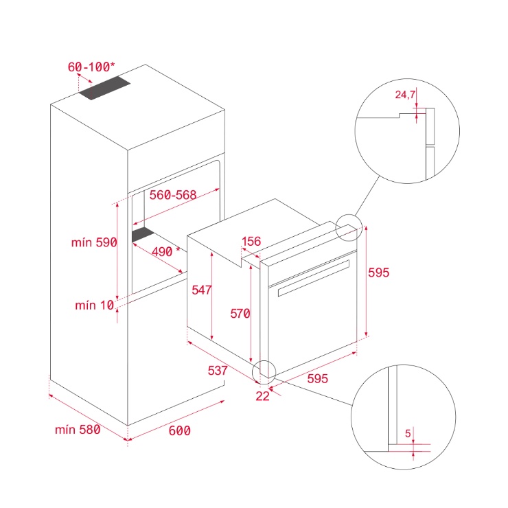 Газовый духовой шкаф TEKA HSB 740 G SS 7
