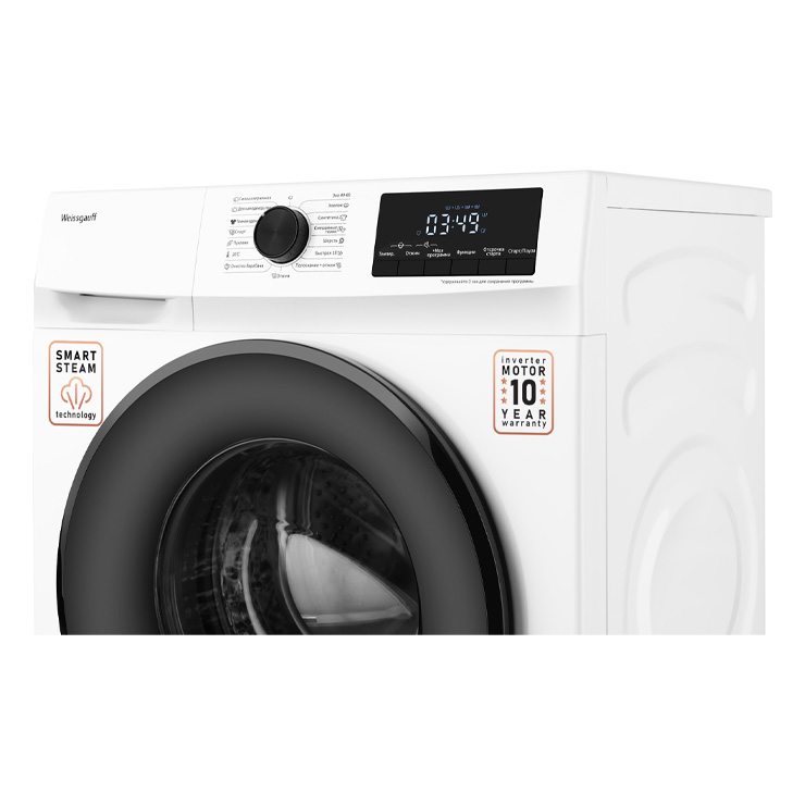 Стиральная машина с фронтальной загрузкой Weissgauff WM 46149 Inverter Steam 7