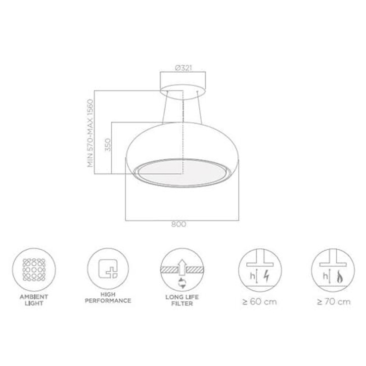 Вытяжка Elica SEASHELL BL/F/80 2