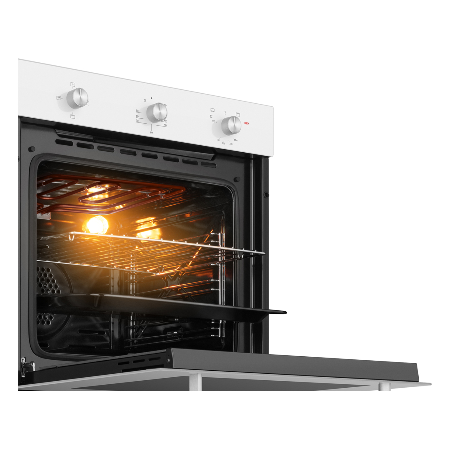 Газовый духовой шкаф Weissgauff WGO 702 White Glass 9