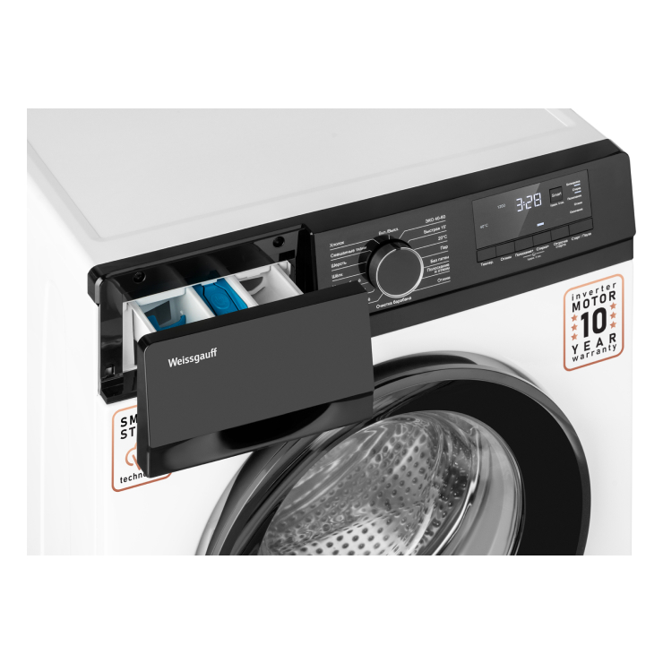 Стиральная машина с фронтальной загрузкой Weissgauff WM 45127 DC Inverter Steam 8