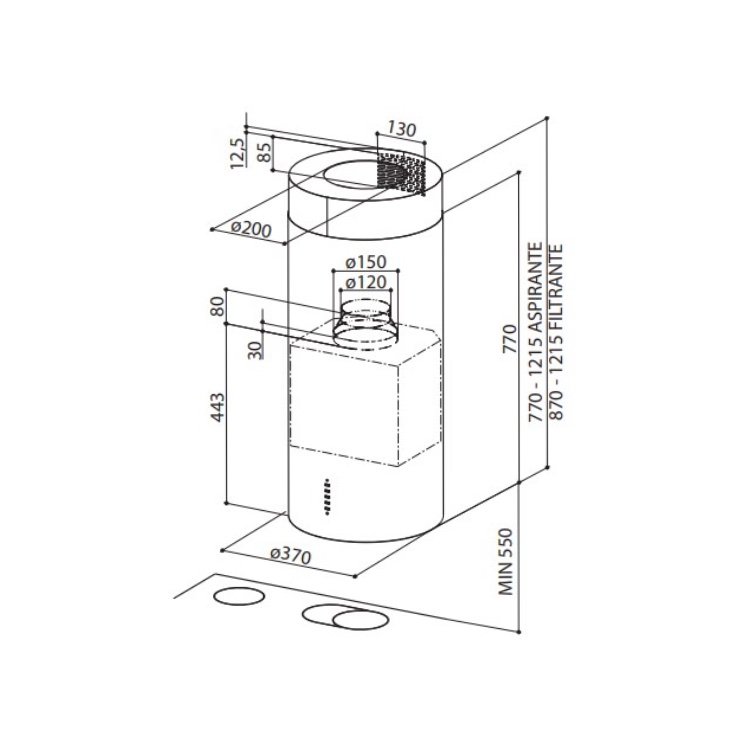 Вытяжка Faber CYLINDRA IS./4 EV8 X A37 2