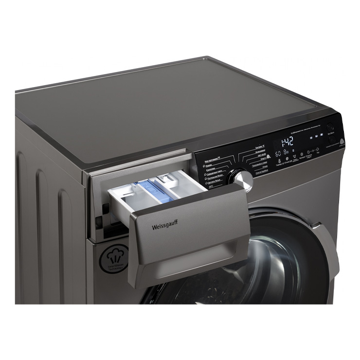 Стиральная машина с фронтальной загрузкой Weissgauff WM 4947 DC Inverter Steam Silver 4