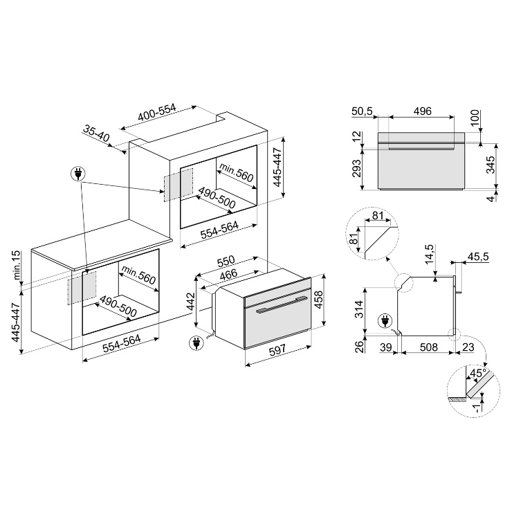 Компактный духовой шкаф Smeg SF4106WMCS 4