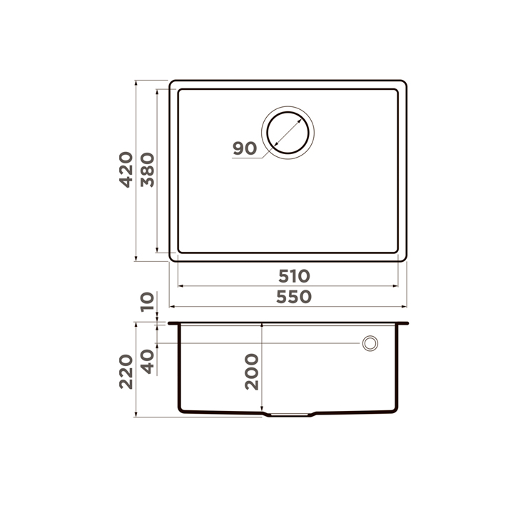 Кухонная мойка Omoikiri Tedori 54-U-DC (темный шоколад) 3