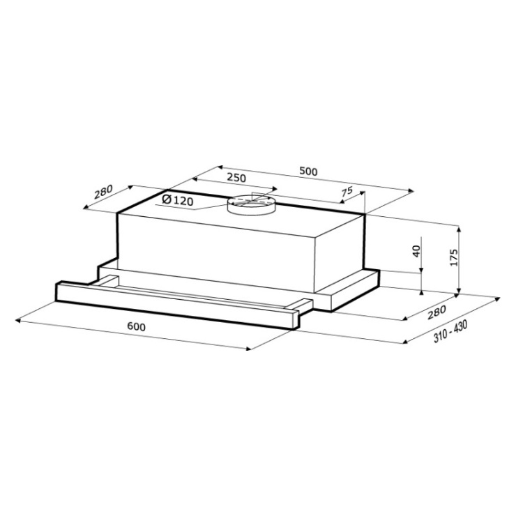 Вытяжка Krona KAMILLA sensor 600 black (2 мотора) 4