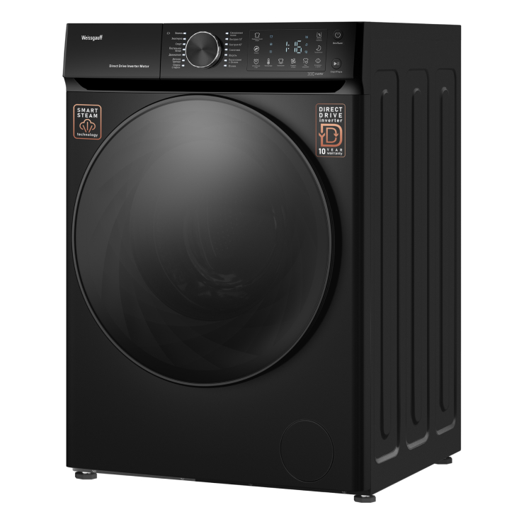 Стиральная машина с фронтальной загрузкой Weissgauff WM 59411 Direct Drive Inverter Steam Matt Black 2