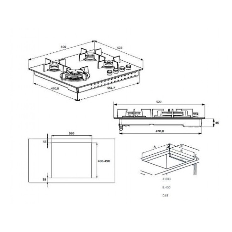 Газовая панель Beko HIAW64225SB 2