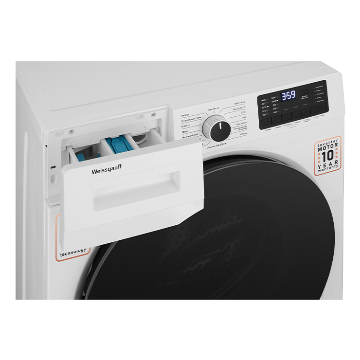 Стиральная машина с фронтальной загрузкой Weissgauff WM 61212 DC Inverter Steam 6