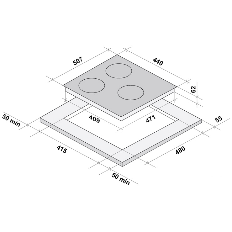 Индукционная панель Fornelli PI 45 INIZIO WH 2