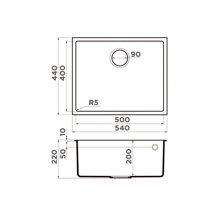 Кухонная мойка Omoikiri Bosen 54-U-BE (4993162) 7