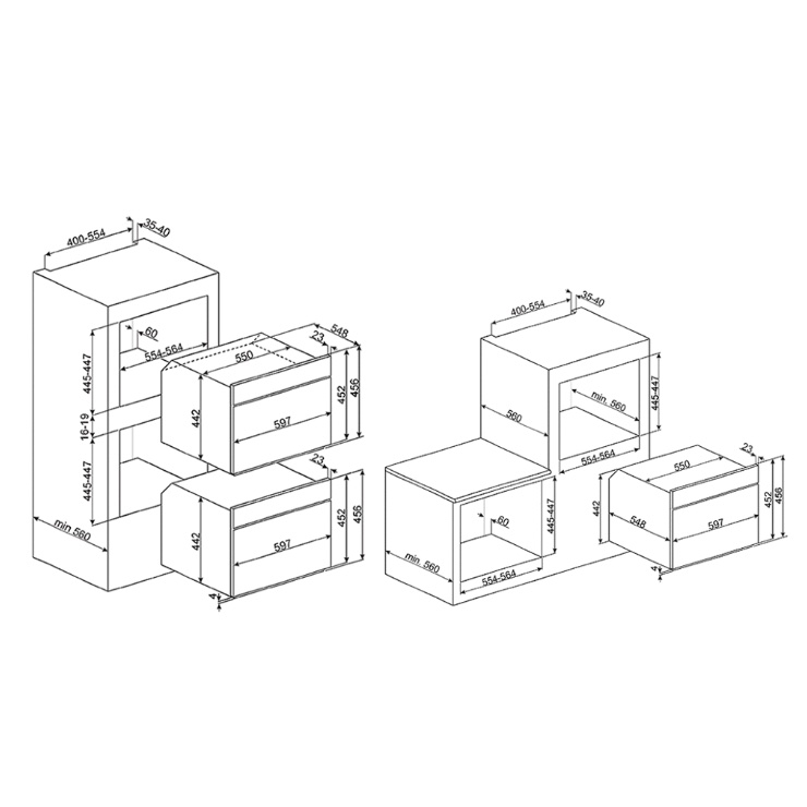 Компактный духовой шкаф Smeg SF4604MCNX 2