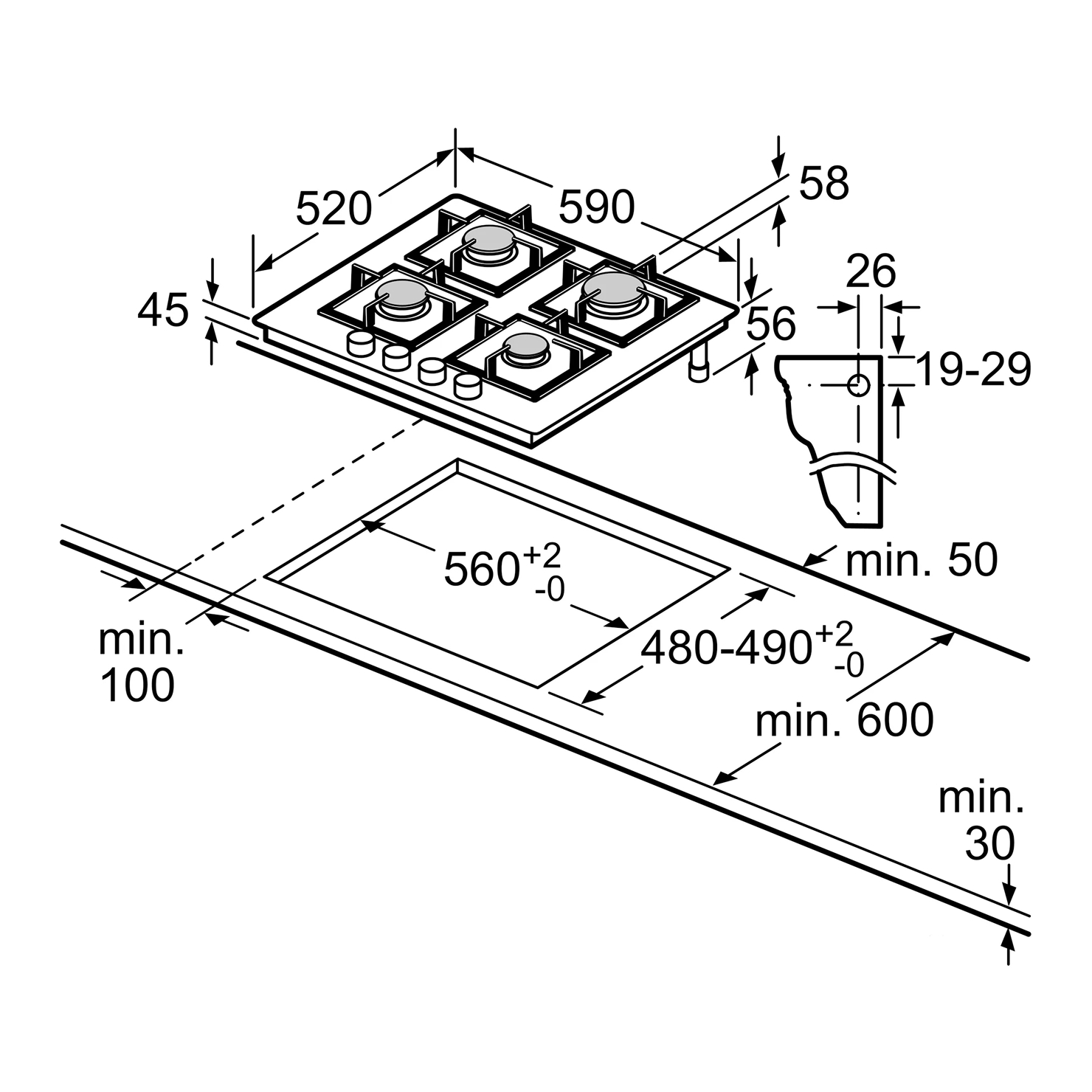 Газовая панель Bosch PNP6B6K40 6