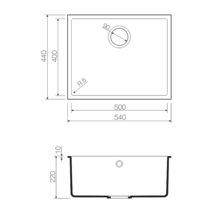 Кухонная мойка OMOIKIRI Bosen 54-U-BL Tetogranit/черный 4993161 2