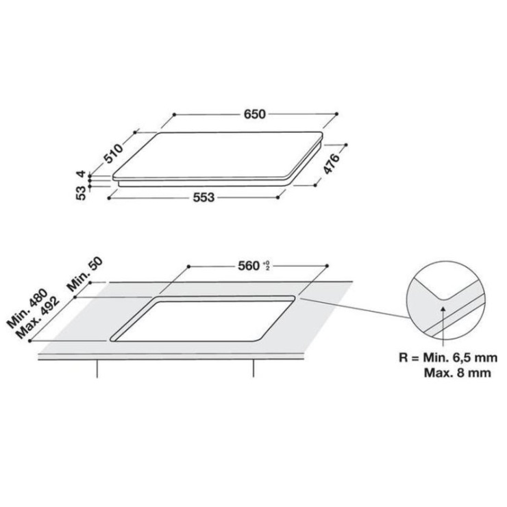 Индукционная панель Whirlpool SMC 654 F/BT/IXL 2