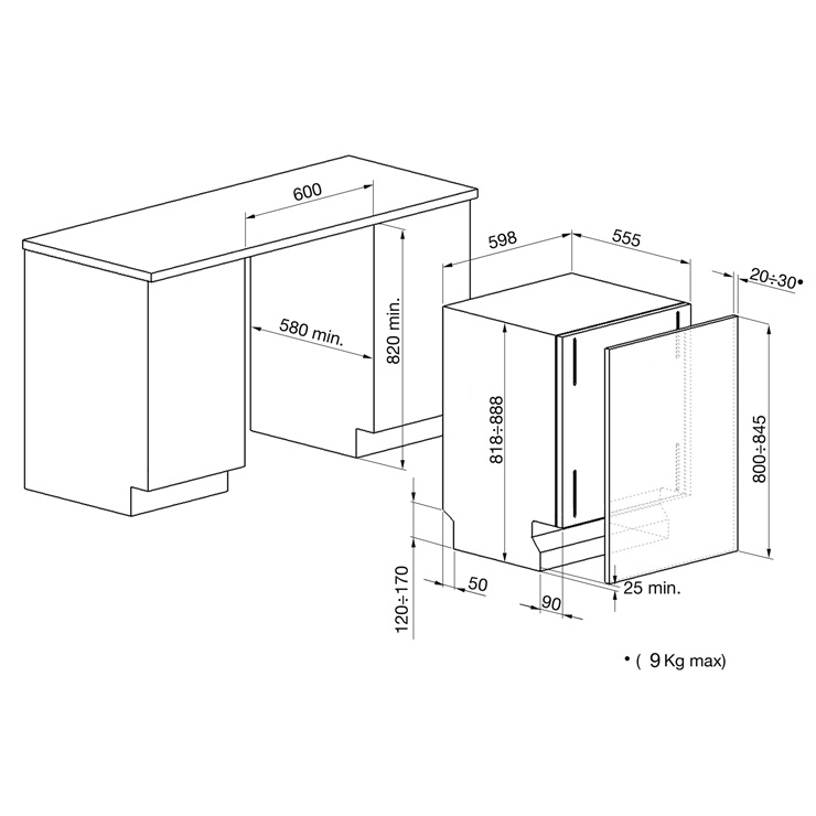 Встраиваемая посудомоечная машина Smeg STLA825A-2 3