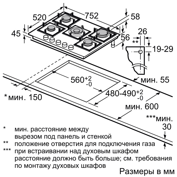 Газовая панель  Bosch PPQ7A6B90R 4