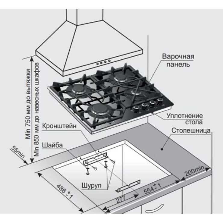 Газовая панель GEFEST ПВГ 2232-01 2