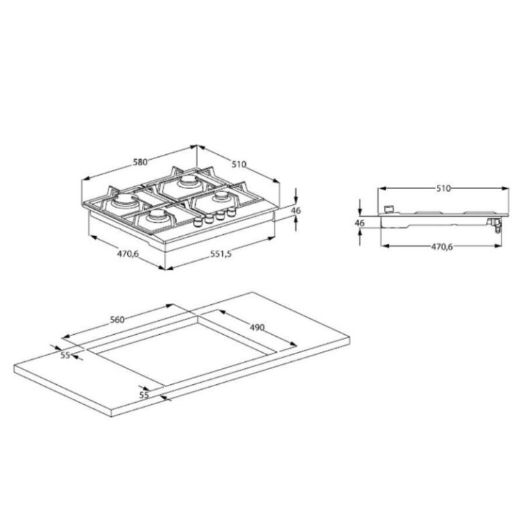 Газовая панель Beko HIZG64125X 2
