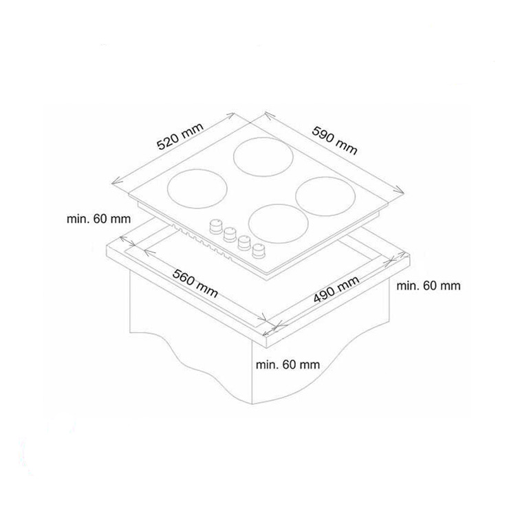 Газовая панель  Simfer H60H40W511 2