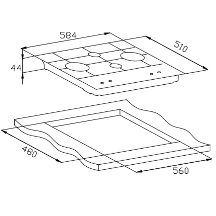 Газовая панель Weissgauff HGRG 6041 BGH 2