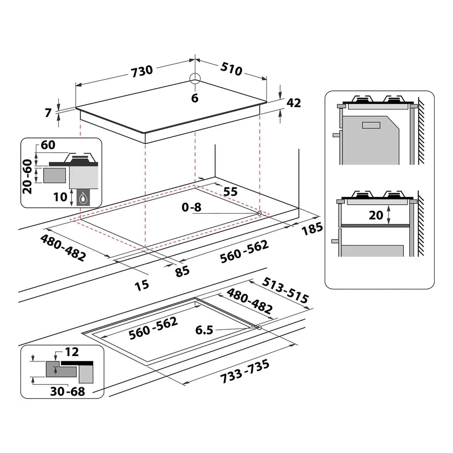 Газовая панель Whirlpool AKWL 728/NB 9