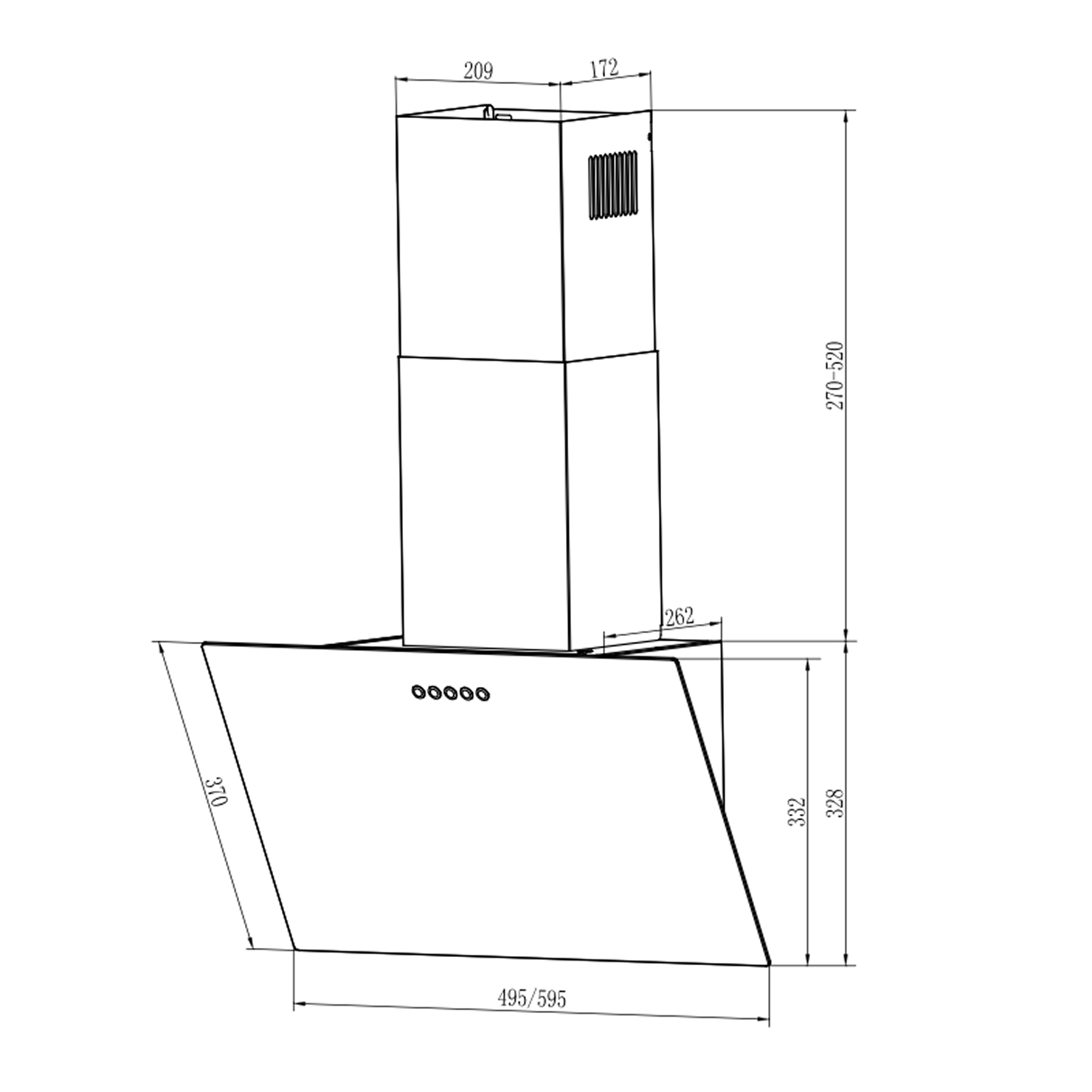 Вытяжка Weissgauff SIGMA 50 Touch Black Glass 9